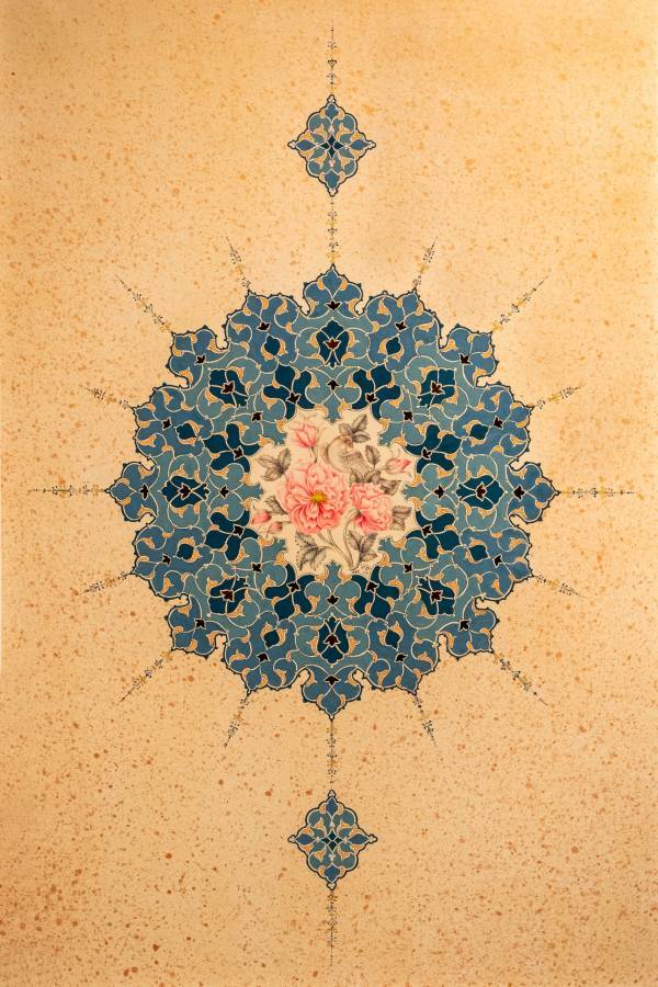 Shamseh with Flowers & Birds by Maryam Mirzaei